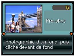 CASIO CAMERA PJ MULTIFONCTIONS - Enregistrement d'un sujet sur un arrière-plan préexistant (Pre-shot) - 4