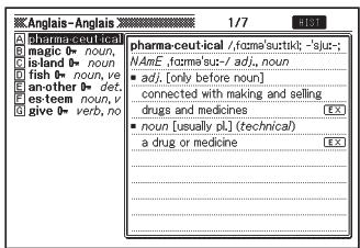 CASIO EW-F3000V - Pour effectuer une recherche dans l'histoire d'un dictionnaire précis - 1