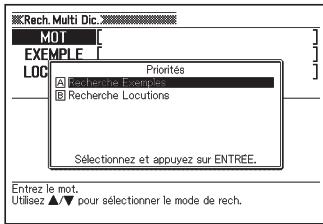 CASIO EW-F3000V - Spécification de l'ordre d'affichage des dictionnaires pour les listes de résultats - 1