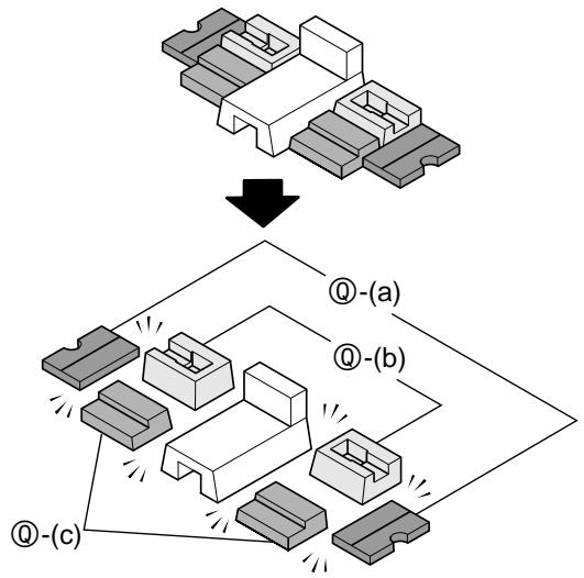 CASIO PRIVIA PX 830 - Divisez le matériel d'emballage en mousse polystyrene de la façon indiquée sur l'illustration ci-dessous. - 1