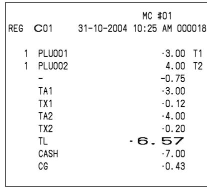 CASIO QT-6000 - Reduction for subtotal - 2