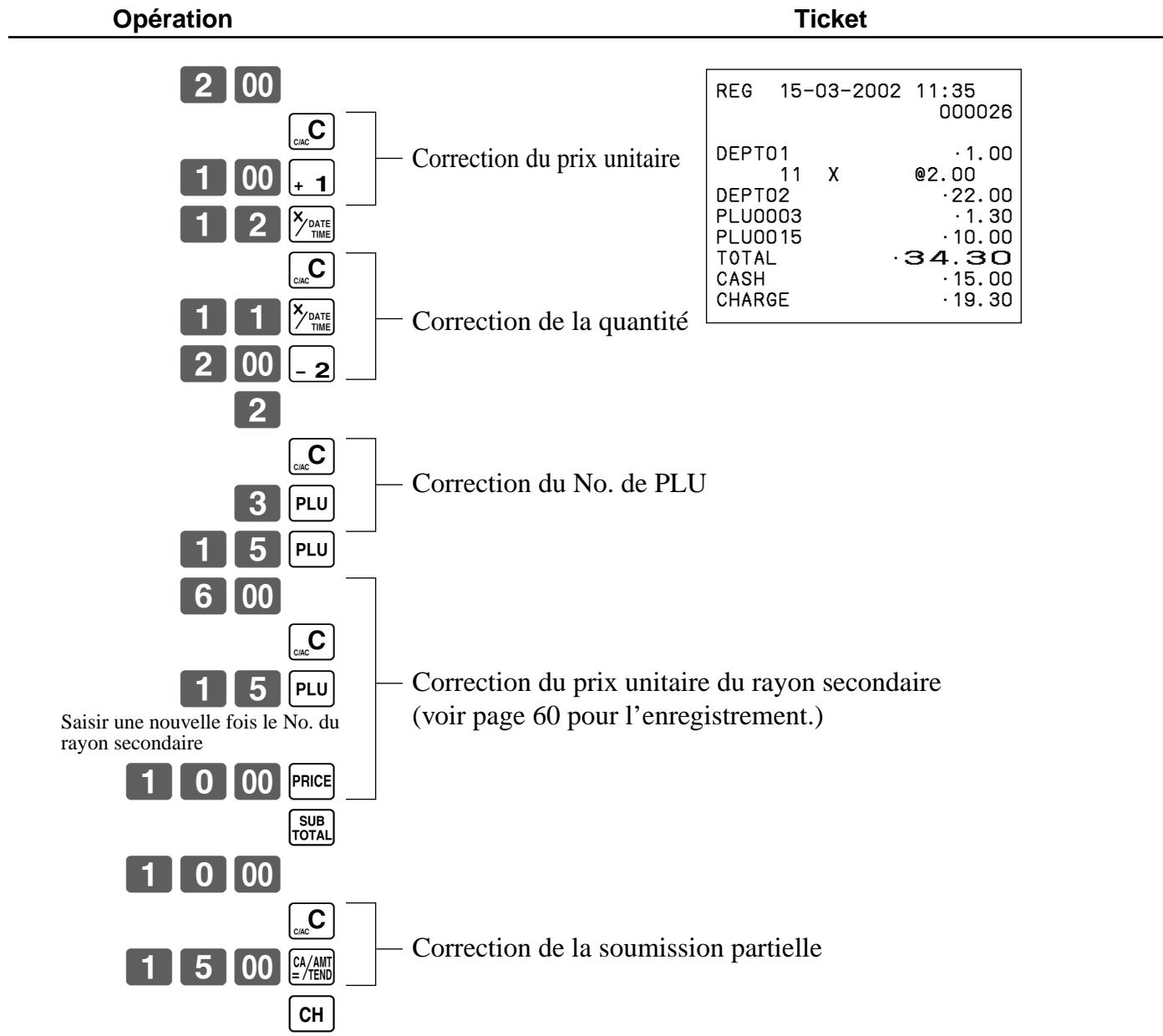 CASIO TE-100 - Correction d'un enregistrement - 1