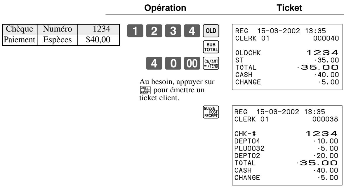 CASIO TK-T200 - Fermeture d'une commande - 1