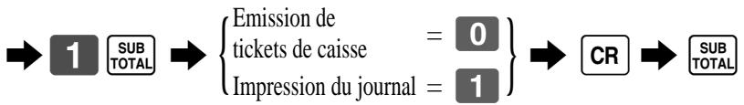 CASIO TK-T200 - Sélectionner l'impression de tickets de caisse ou du journal. - 2