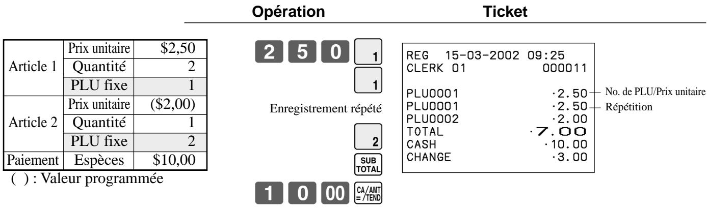 CASIO TK-T200 - Enregistrement de PLU fixes avec prix manuel ou prix programmé - 1