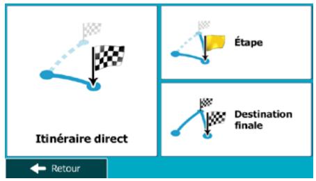 MAPPY ULTI S546 CAV - Sélectionner une nouvelle destination lorsque vous avez déjà un itinétaire : Nouvel itinétaire, étape ou destination finale - 1