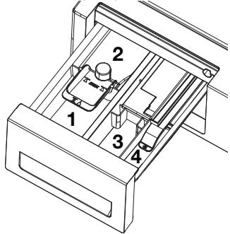 BEKO WMI 71241 - Gli scomparti del cassetto detersivo sono indicati di seguito: - 1