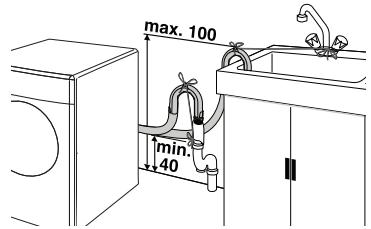 BEKO WMDY81487 - Raccordement du conduit d'évacuation - 1