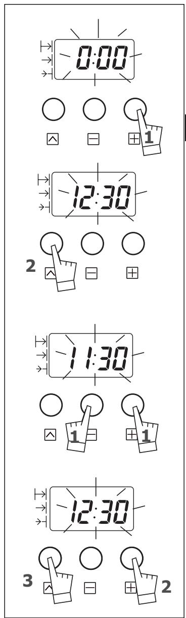 FAGOR HP-7660 - Stellen der Uhr des Backofens - 1