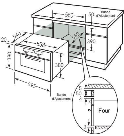 FAGOR HM-480X - Dimensions utiles pour encasrer votre four - 1