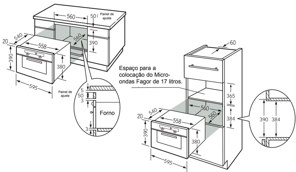 FAGOR HM-480X - Dimensoes uteis para encastrar o seu forno - 1