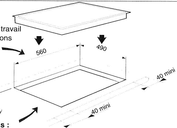 FAGOR IFT-40N - Encastrement de la table dans le plan de travail - 1