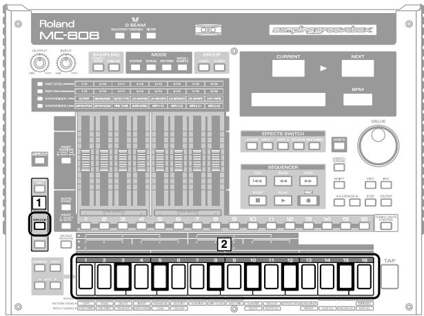 Roland MC-808 M BEAM SAMPLING GROUP MODE GROUP Castingprovebox OUTPUT PUNT SAMPLING RTEMP DTEMP INTER COMP COMP CURRENT NEXT BPM OUTPUT PUNT SAMPLING RTEMP DTEMP INTER COMP COMP EFFECTS SWITCH VALUE SEQUENCER 1 2 3 4 5 6 7 8 9 10 11 12 13 14 15 16 TAP 1 2 3 4 5 6 7 8 9 10 11 12 13 14 15 16 TAP OUTPUT PUNT SAMPLING RTEMP DTEMP INTER COMP COMP EFFECTS SWITCH 1 2 3 4 5 6 7 8 9 10 11 12 13 14 15 16 TAP