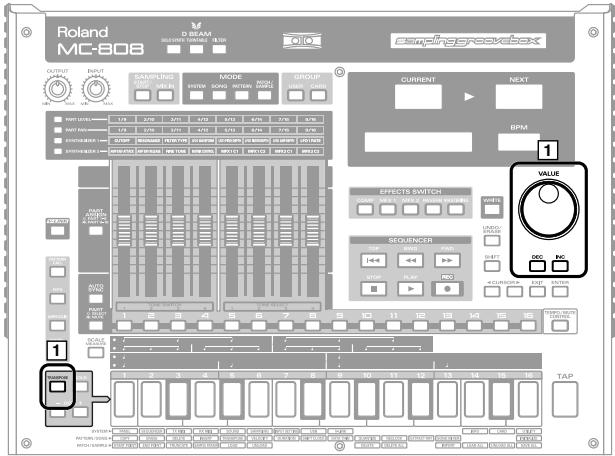 Roland MC-808 D BEAM SOLI-PB (Signal) 1:10 C:\Program\vbox\* OUTPUT INPUT SAMPLING MODE GROUP CURRENT NEXT BPM 1 EFFECTS SWITCH VALUE SEQUENCER TAP TAP TAP 1 2 3 4 5 6 7 8 9 10 11 12 13 14 15 16 OUTPUT INPUT SAMPLING MODE GROUP CURRENT NEXT BPM 1 2 3 4 5 6 7 8 9 10 11 12 13 14 15 16 OUTPUT INPUT SAMPLING MODE GROUP CURRENT NEXT BPM