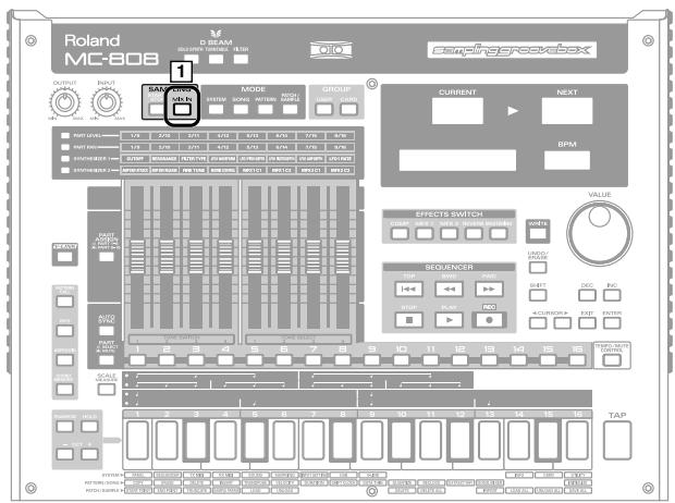 Roland MC-808 DREAM SAMSUNG MODE GROUP CURRENT NEXT RPM EFFECTS SWITCH SEQUENCER TAP TAP TAP TAP