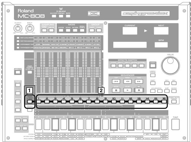 Roland MC-808 D BEAM SALADIS OUTPUT PUBS SAMPLING MODE GROUP CURRENT NEXT BPM EFFECTS SWITCH SEQUENCER TAP TAP 1 2 3 4 5 6 7 8 9 10 11 12 13 14 15 16 1 2 3 4 5 6 7 8 9 10 11 12 13 14 15 16 OUTPUT PUBS SAMPLING MODE GROUP CURRENT NEXT BPM EFFECTS SWITCH SEQUENCER TAP TAP