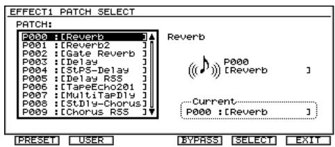 ROLAND VS2400CD - Sélection d'un patch d'effet - 1