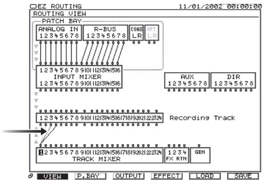 ROLAND VS2400CD - Utilisation de l'écran EZ routing pour le report de pistes - 2
