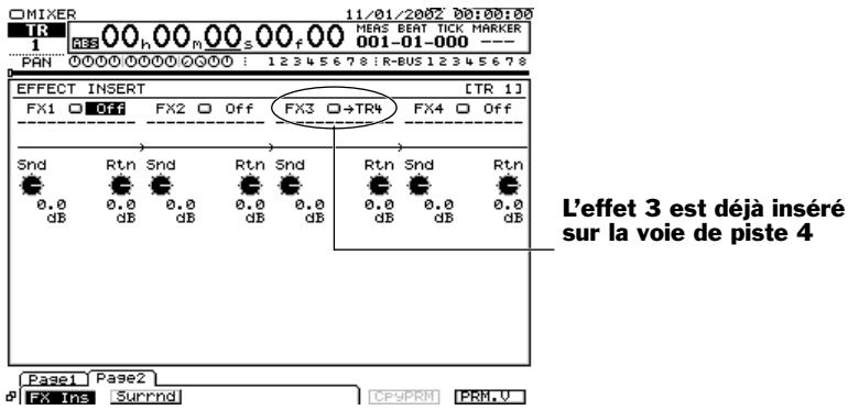 ROLAND VS2400CD - Insertion d'effets sur une voie d'entrée ou de piste - 1