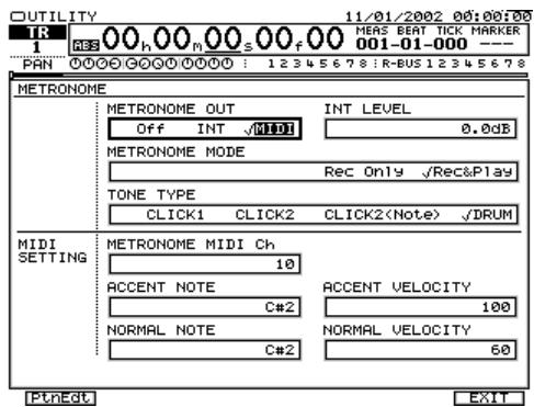 ROLAND VS2400CD - Configuration du métronome MIDI - 2