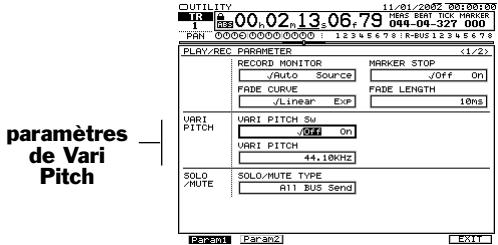 ROLAND VS2400CD - Pour activer le vari pitch - 1