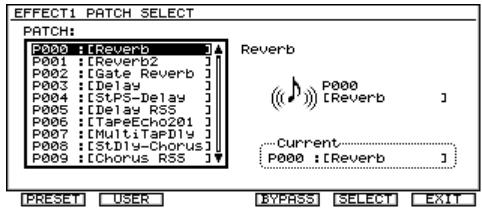 ROLAND VS2400CD - Sélection des patches d'effets - 1