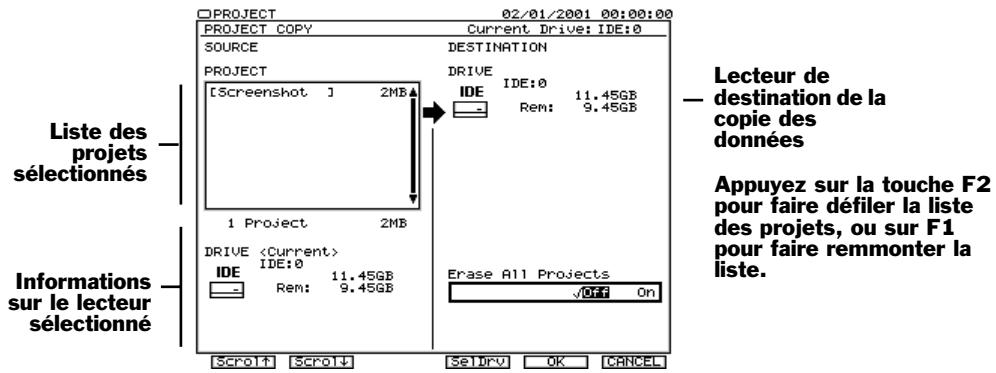 ROLAND VS2400CD - Copier un projet - 1