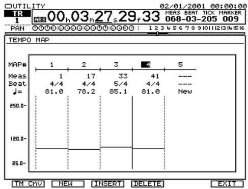 ROLAND VS2400CD - L'écran tempo map - 3