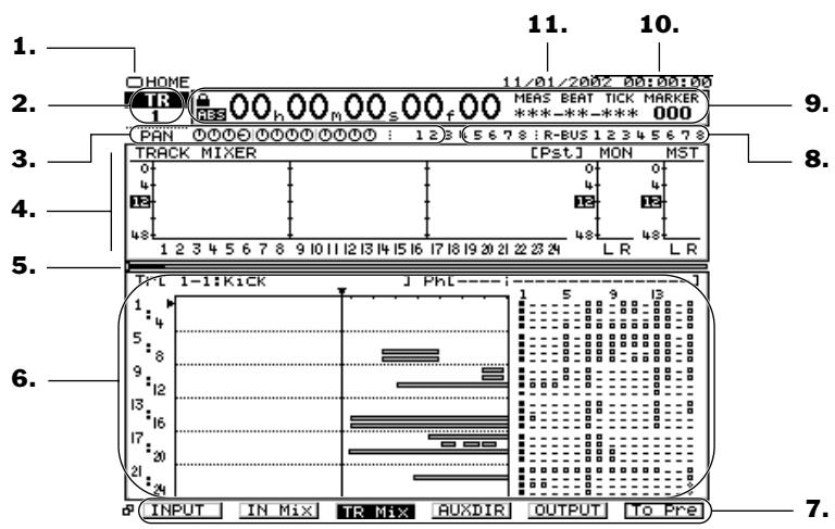 ROLAND VS2400CD - Éléments de l'écran d'accueil home - 1