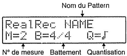 Nom du Pattern RealRec NAME M=2 B=4 √4 Q=∫ N° de mesure Battement Quantisation