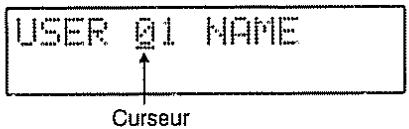 USER Q1 NAME ↑ Curseur