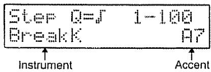 Step Q=1 1-100 Break A7 Instrument Accent