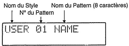 Nom du Style N° du Pattern Nom du Pattern (8 caractères) USER 01 NAME