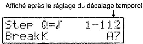 Affiché après le réglage du décalage temporel Step Q=J 1-112 Break K 07