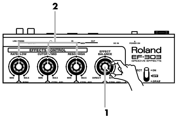 ROLAND EF-303 - Réglage des potentiomètres - 1