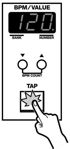 ROLAND EF-303 - Réglage du tempo par saisie sur le pad (TAP) - 1