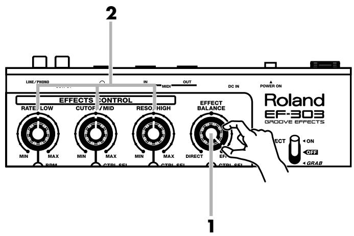 ROLAND EF-303 - Réglage des potentiomètres - 2