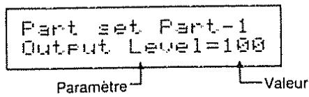 Part set Part-1 Output Level=100 Paramètre Valeur