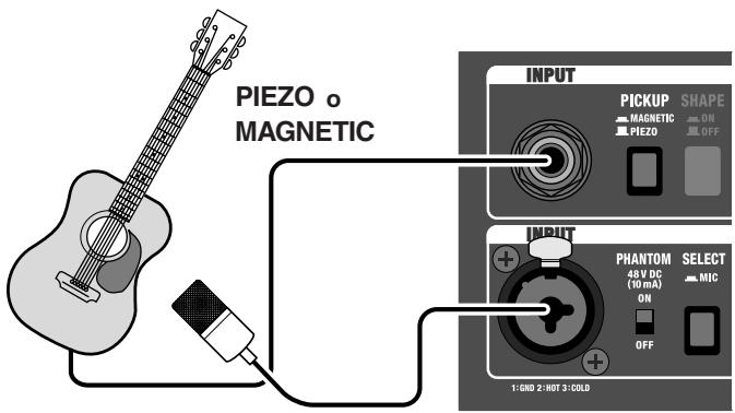 ROLAND AC90 - Si se utilizes un micrófono y una pastilla - 1