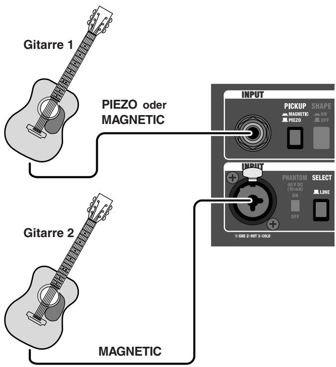 ROLAND AC90 - Bei Verwendung einer Gitarre mit zwei Tonabnehmertypen - 2