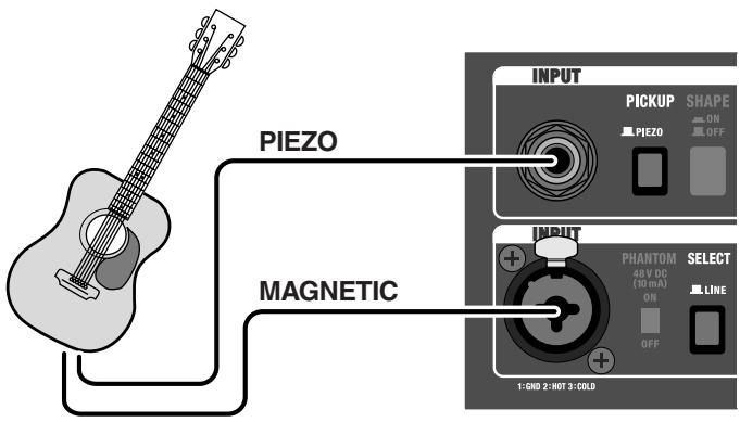 ROLAND AC90 - Bei Verwendung einer Gitarre mit zwei Tonabnehmertypen - 3