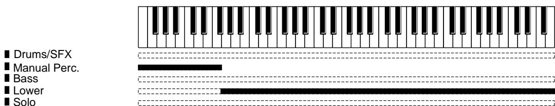 ■ Drums/SFX ■ Manual Perc. ■ Bass ■ Lower ■ Solo
