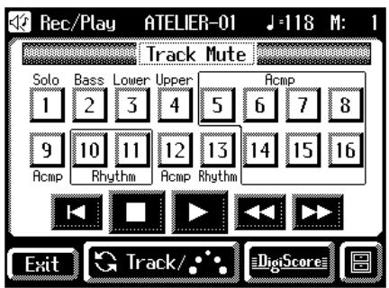 Rec/Play ATELIER-01 J-118 M: 1 Track Mute Solo Bass Lower Upper Acmp 1 2 3 4 5 6 7 8 9 10 11 12 13 14 15 16 Acmp Rhythm Acmp Rhythm Exit Track/ DigitalScore