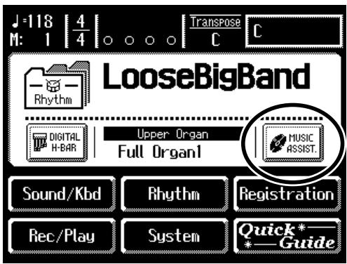 J=118 | 4 M: 1 | 4 TransPose C C LooseBigBand Rhythm DIGITAL H-BAR Upper Organ Full Organ1 MUSIC ASSIST. Sound/Kbd Rhythm Registration Rec/Play System Quick*—Guide