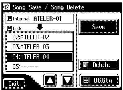 ROLAND AT80SL - Modification du nom d'un morceau (Rename) - 3