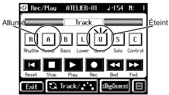 Rec/Play ATELIER-01 J=154 M: 1 Allume Track Éteint R A B L U S C Rhythm Recap Bass Lower Offer Solo Control Reset Stop Play Rec Bwd Fwd Exit Track/ DigiScore