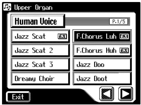 Upper Organ Human Voice P.1/5 Jazz Scat F.Chorus Luh Jazz Scat 2 F.Chorus Huh Jazz Scat 3 Jazz Doo Dreamy Choir Jazz Doot Exit
