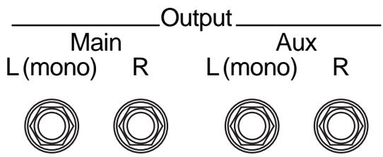 Output Main L (mono) R Aux L (mono) R