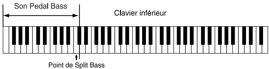Son Pedal Bass Clavier inférieur Point de Split Bass