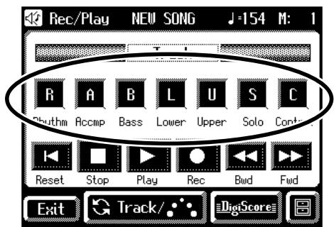 Rec/Play NEW SONG J=154 M: 1 R A B L U S C Rhythm Accmp Bass Lower Upper Solo Cont- Reset Stop Play Rec Bwd Fwd Exit Track/ DigitalScore